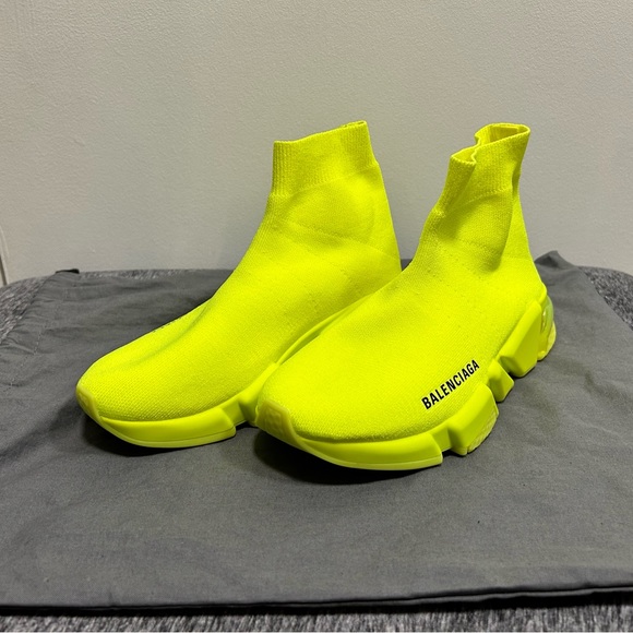 Balenciaga Speed Lt. Knit Sock Sneakers Fluo Yellow - Picture 1 of 6